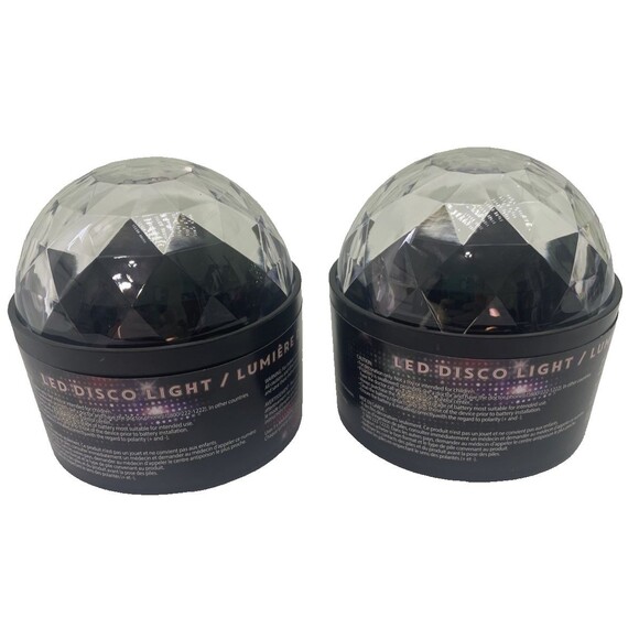 Two LED Disco Moving Light Show Holiday Party Halloween Fun New - Picture 1 of 3